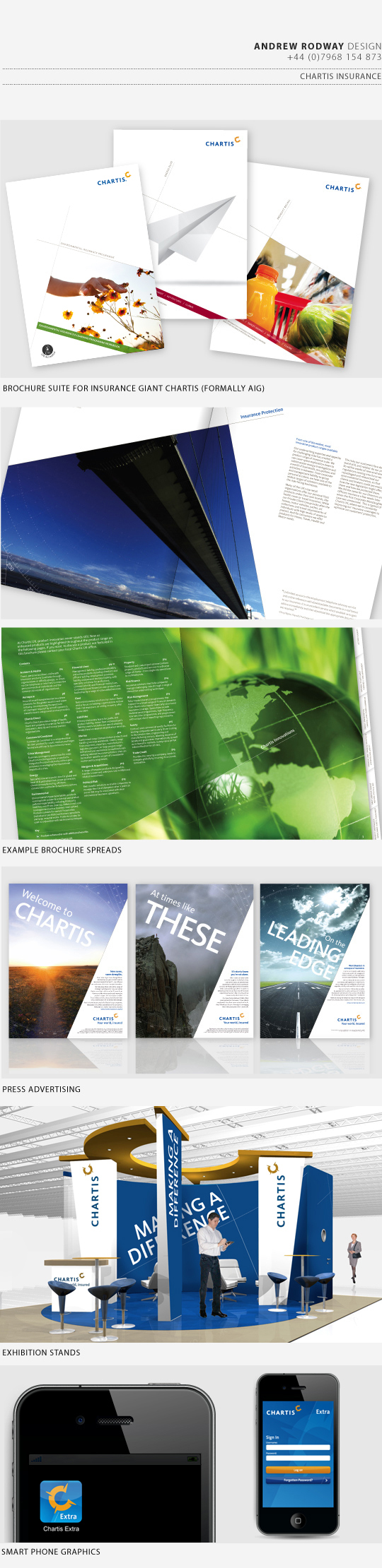 Chartis brochures, adverts and displays