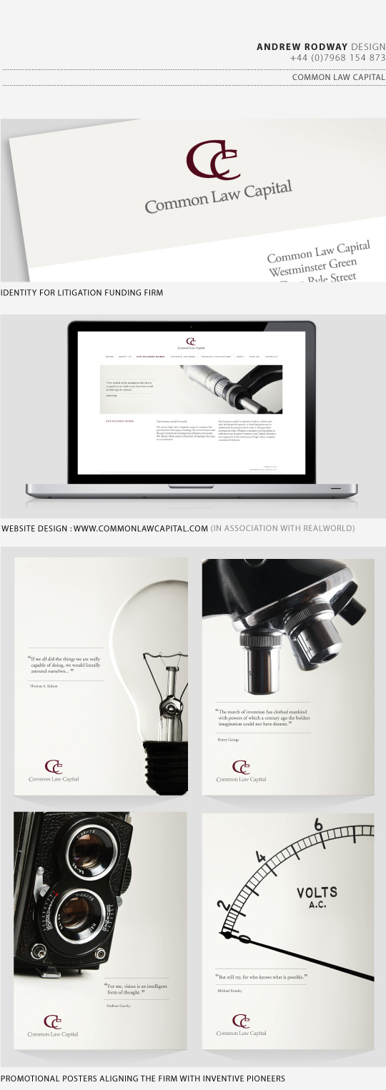 Common Law Capital identity, website and posters