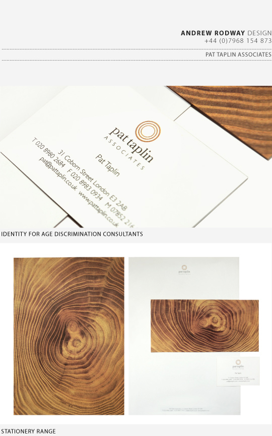 Pat Taplin logo and stationery design